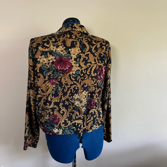 *VINTAGE* 90s cropped bomber jacket in gorgeous grannycore print - Picture 4 of 9